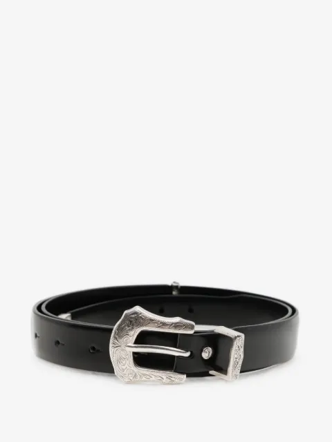 Toga engraved-buckle leather belt