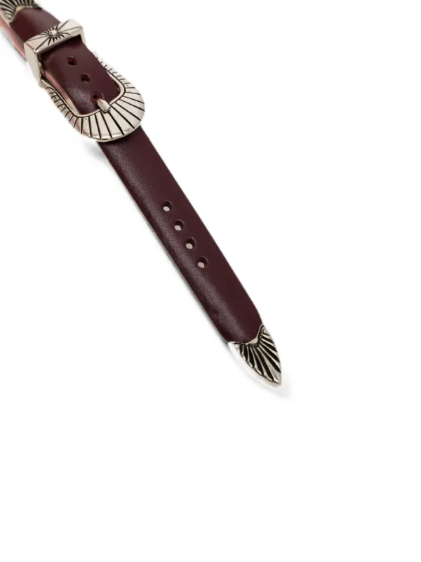 【TOGA TOO】Double buckle leather bangle Toga Double Buckle Leather Bangle | Brown | FARFETCH