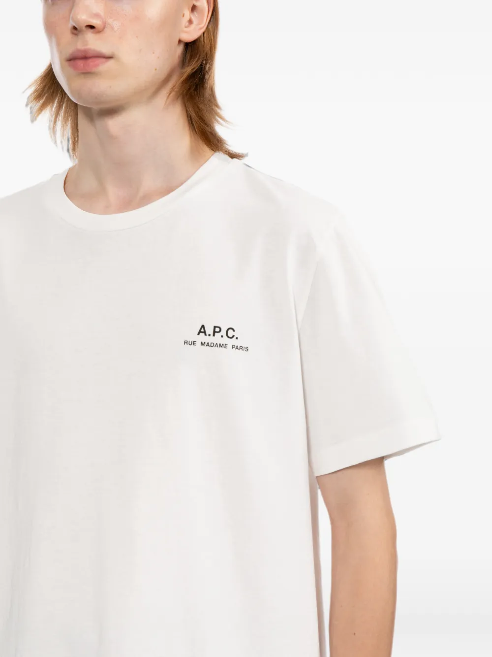 A.P.C. Rue Madame T-shirt met logo Wit