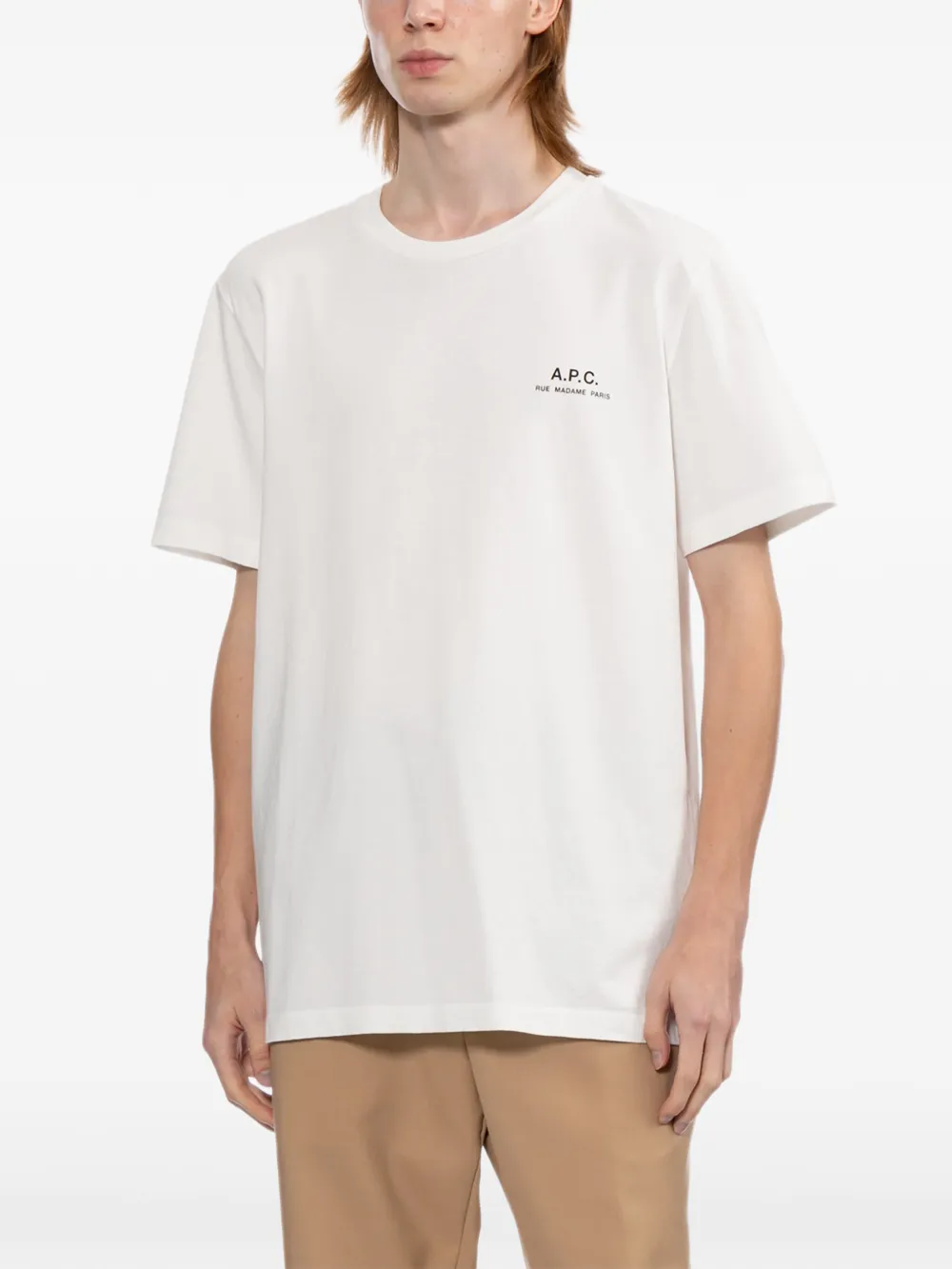 A.P.C. Rue Madame T-shirt met logo Wit