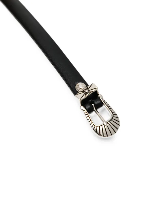 Toga Double Buckle Leather Bangle | Black | FARFETCH AU