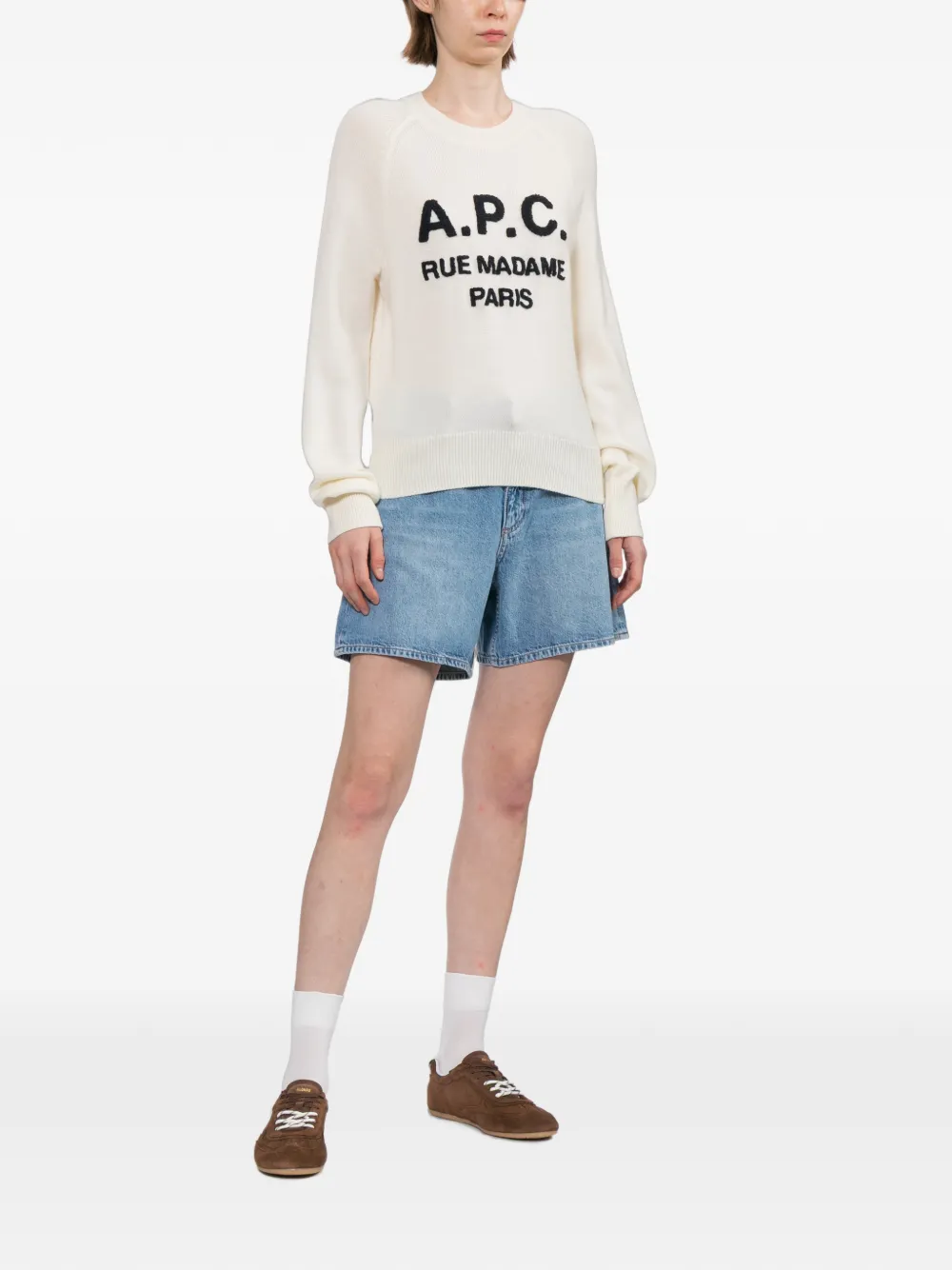 A.P.C. Kabelgebreide trui Beige