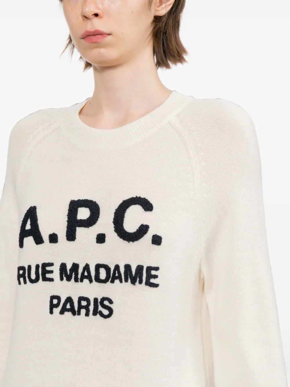 A.P.C. Kabelgebreide trui Beige