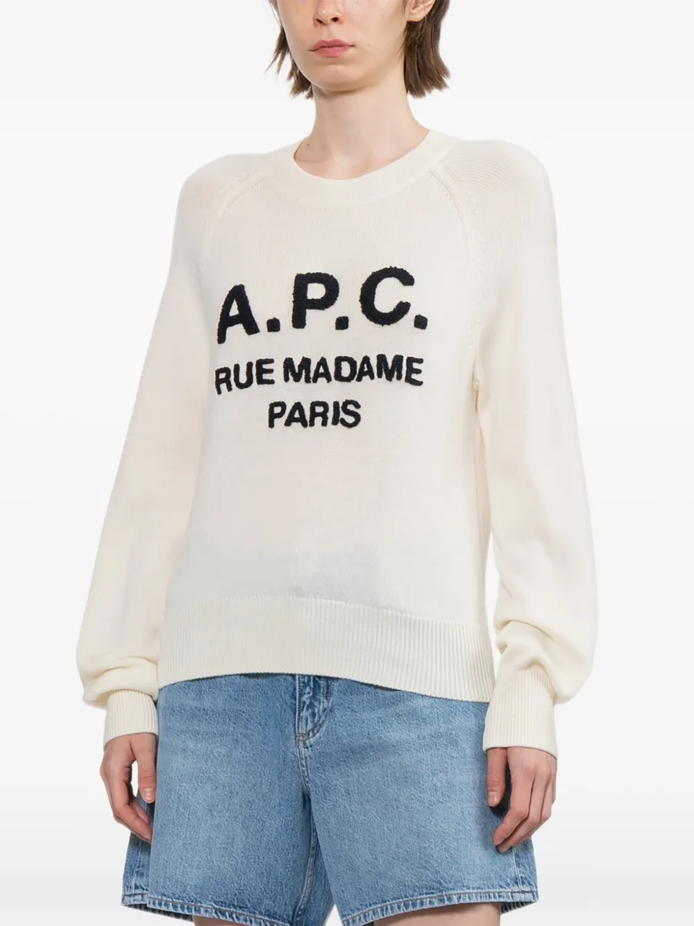 A.P.C. Kabelgebreide trui Beige