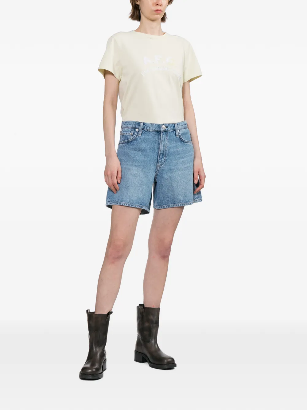A.P.C. T-shirt met geborduurd logo Geel