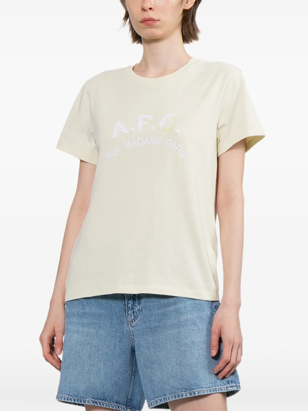 A.P.C. T-shirt met geborduurd logo Geel