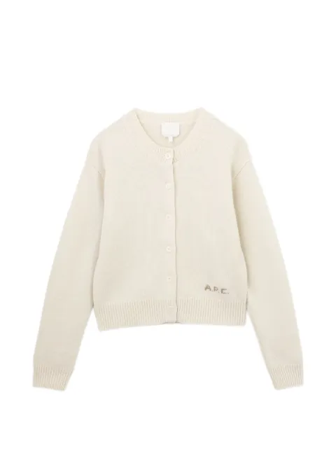 A.P.C. cárdigan con logo estampado