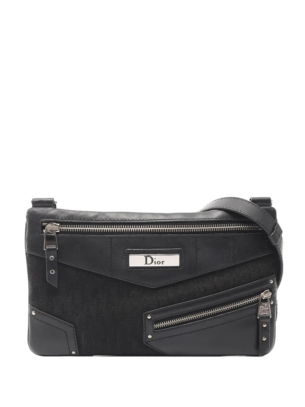 Christian Dior Pre-Owned Borsa a tracolla Street Chic in tela Diorissimo con motivo Trotter 2010-2026 - Nero