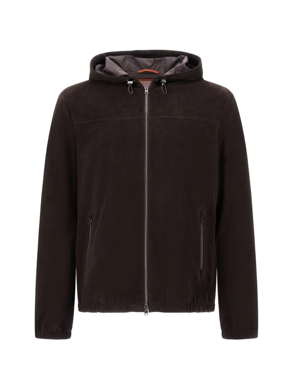 Herno Resort hooded suede-leather jacket - Braun
