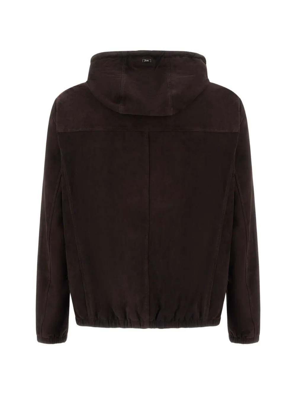 Herno Resort suède-leren jack met capuchon Bruin