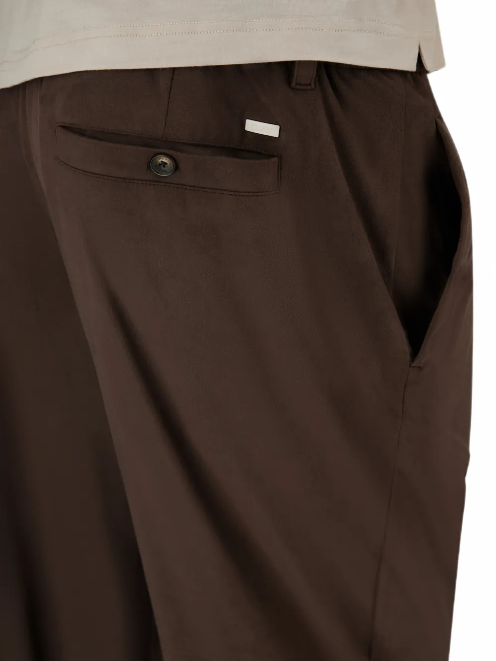 Herno Broek met suède-effect en trekkoord Bruin