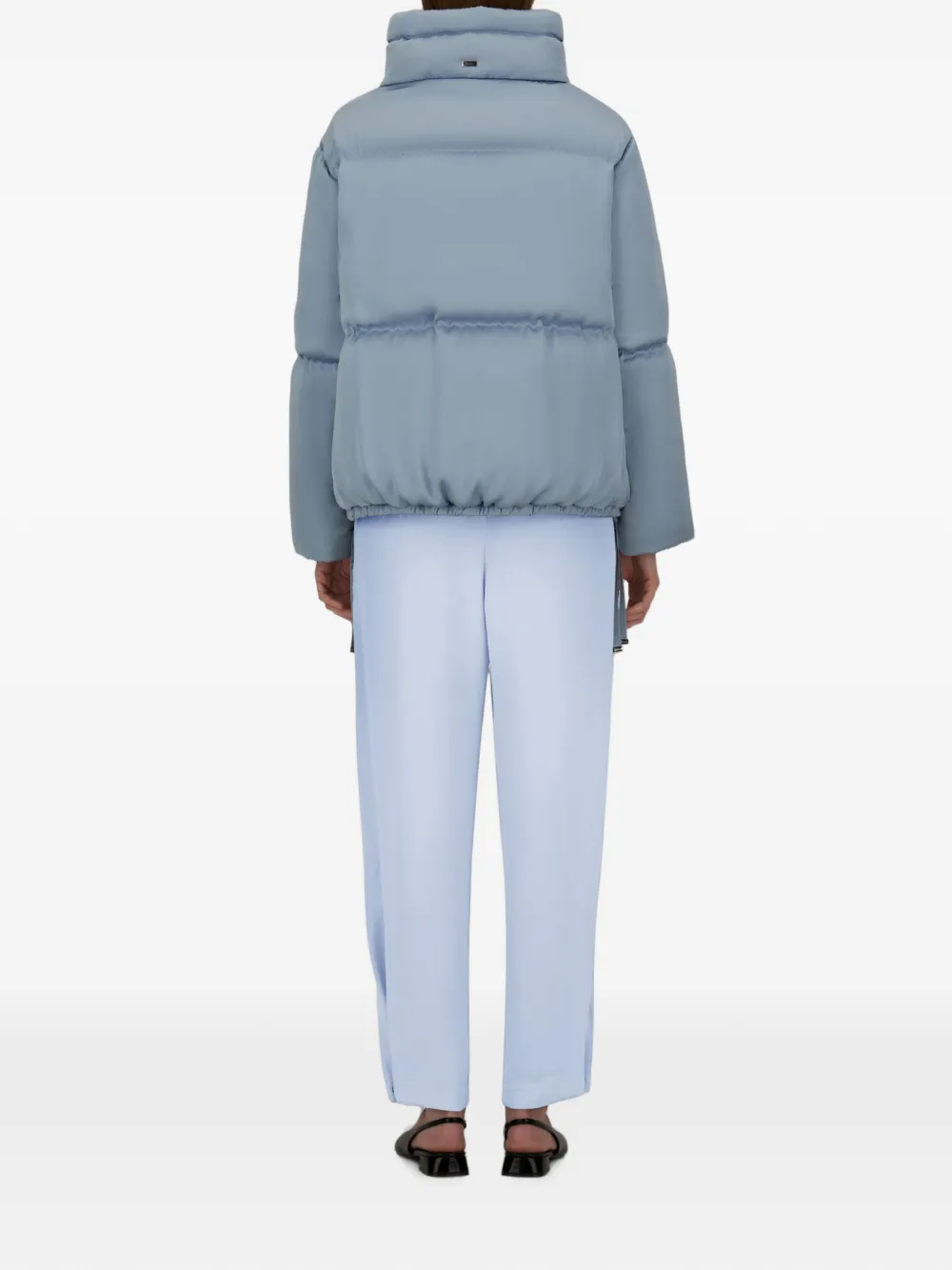 Herno Resort Satin-finish Straight Trousers in Blue, view 4