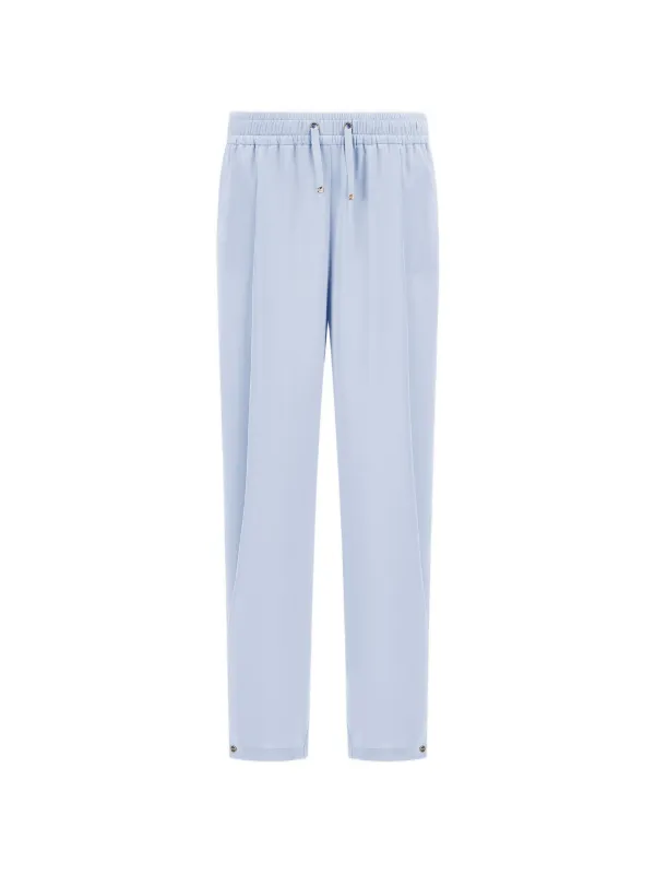 Herno Resort Satin-finish Straight Trousers in Blue