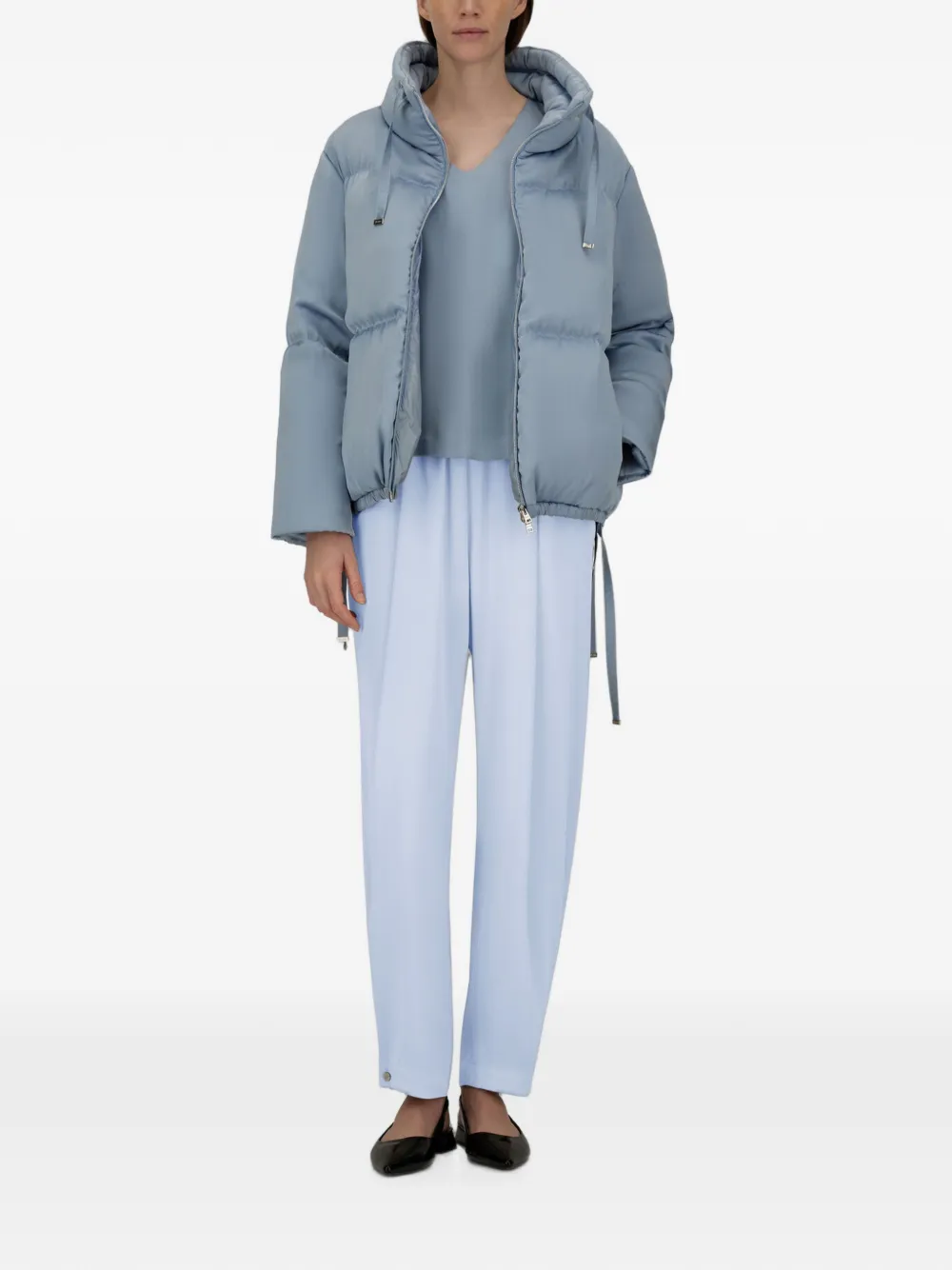 Herno Resort Satin-finish Straight Trousers in Blue, view 2