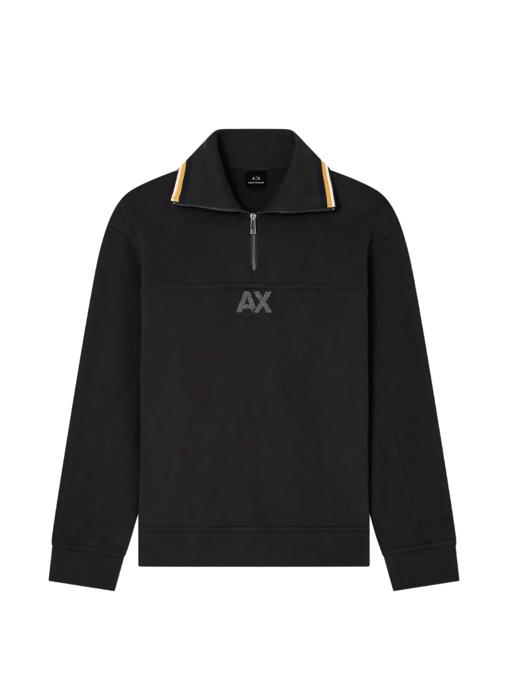 Armani Exchange logo-patch quarter-zip sweatshirt - Braun