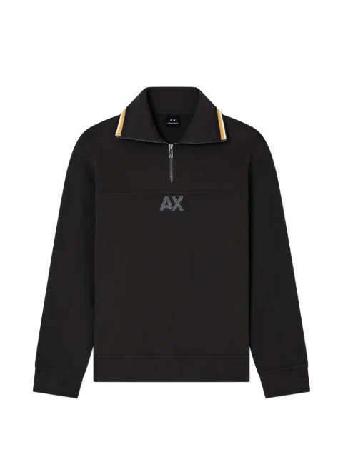 Armani Exchange logo-patch quarter-zip sweatshirt