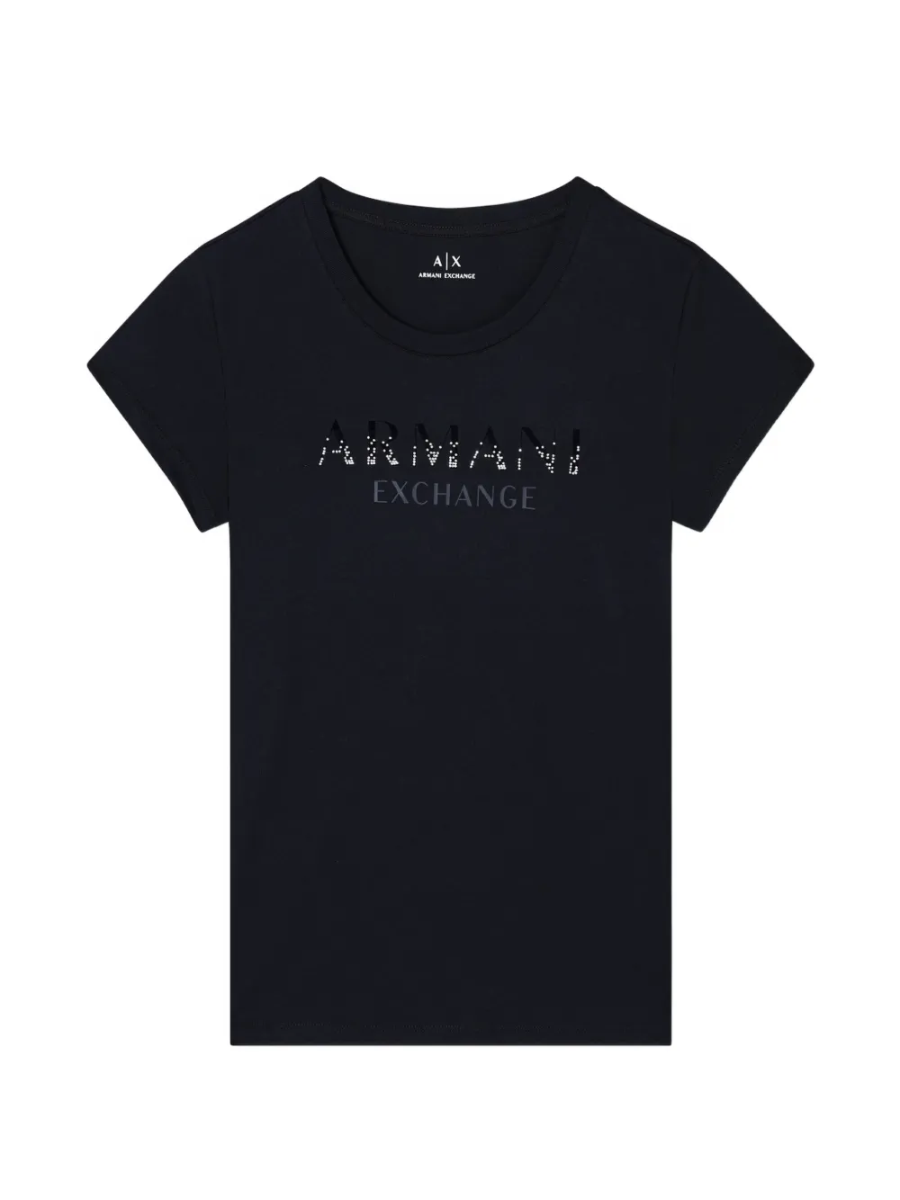 Armani Exchange rhinestone-embellished logo-print T-shirt - Nero