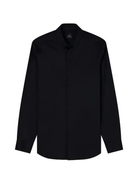 Armani Exchange logo-embroidered long-sleeve shirt
