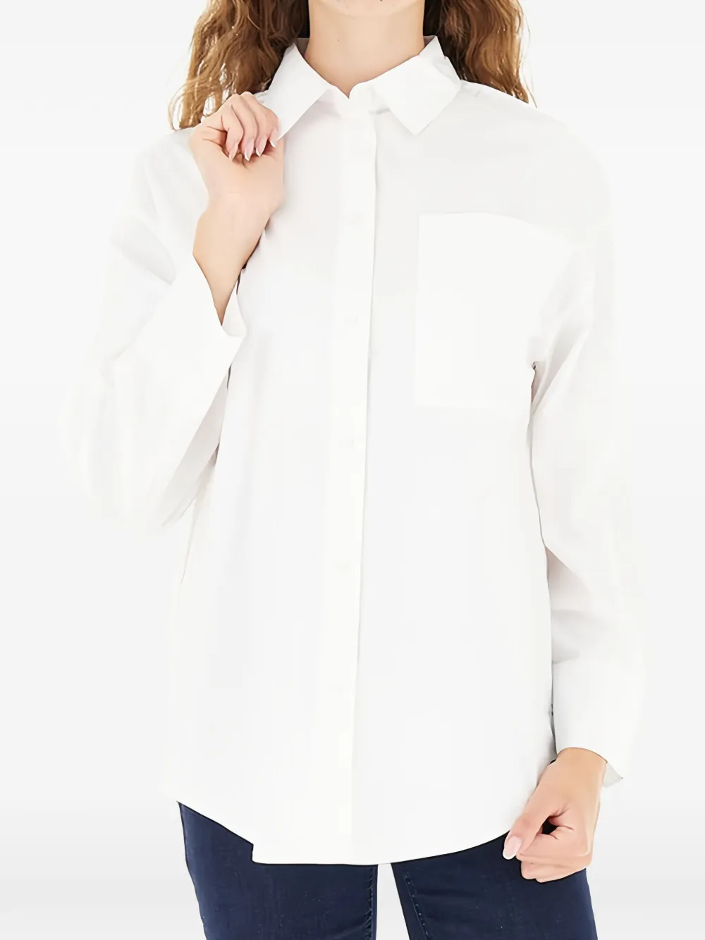 Armani Exchange logo-motif chest-pocket shirt - Bianco