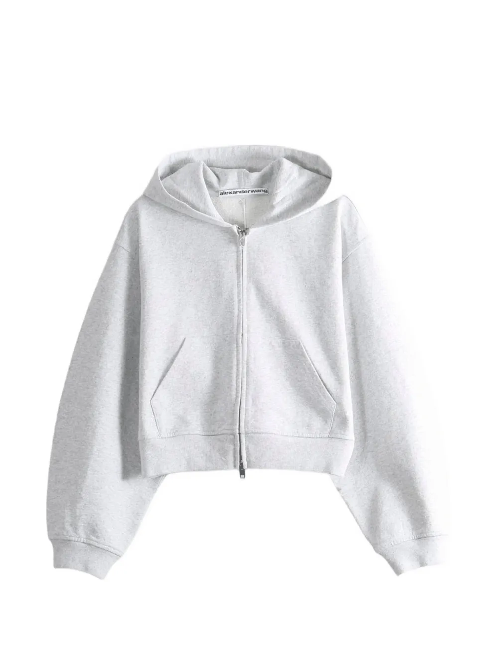 Alexander Wang zip-up cropped hoodie - Grey