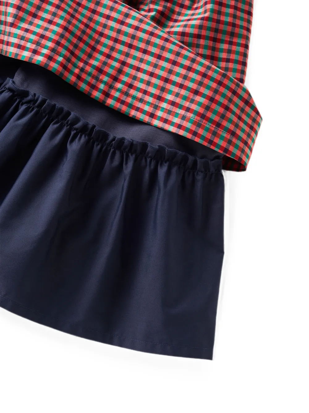 familiar Jurk met gewelfde kraag en gingham-ruit Rood