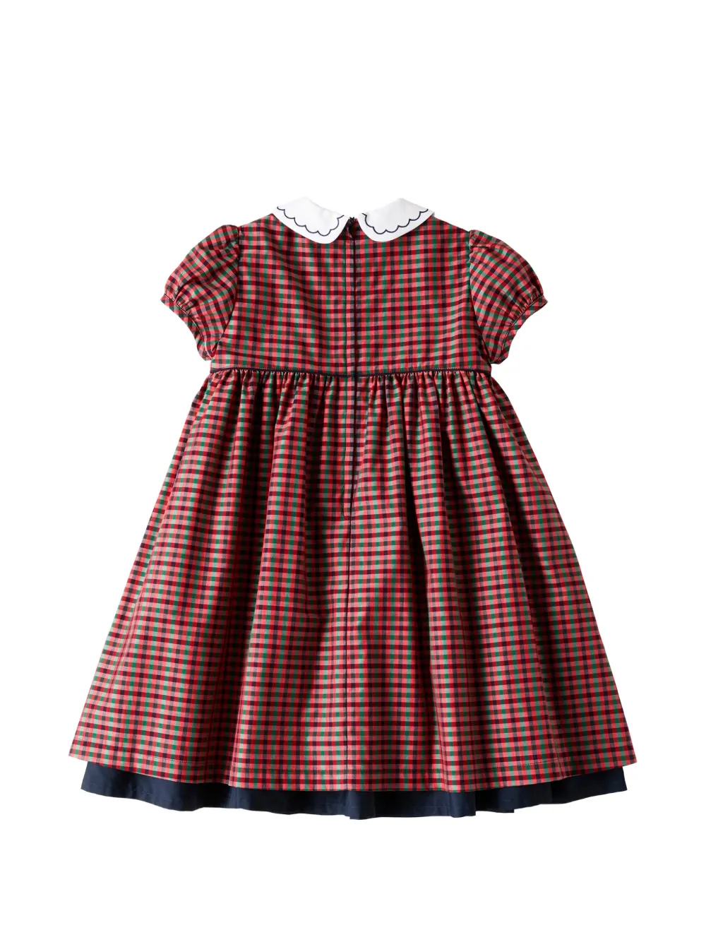 familiar Jurk met gewelfde kraag en gingham-ruit Rood