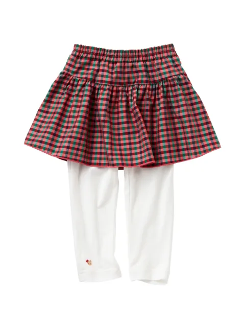 familiar check-pattern ruffled skirt