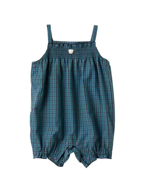 familiar gingham-check smocked dungarees