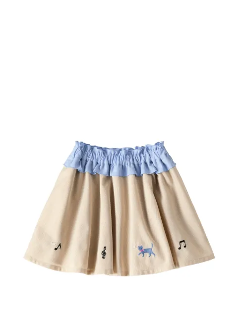 familiar flæset nederdel med broderi
