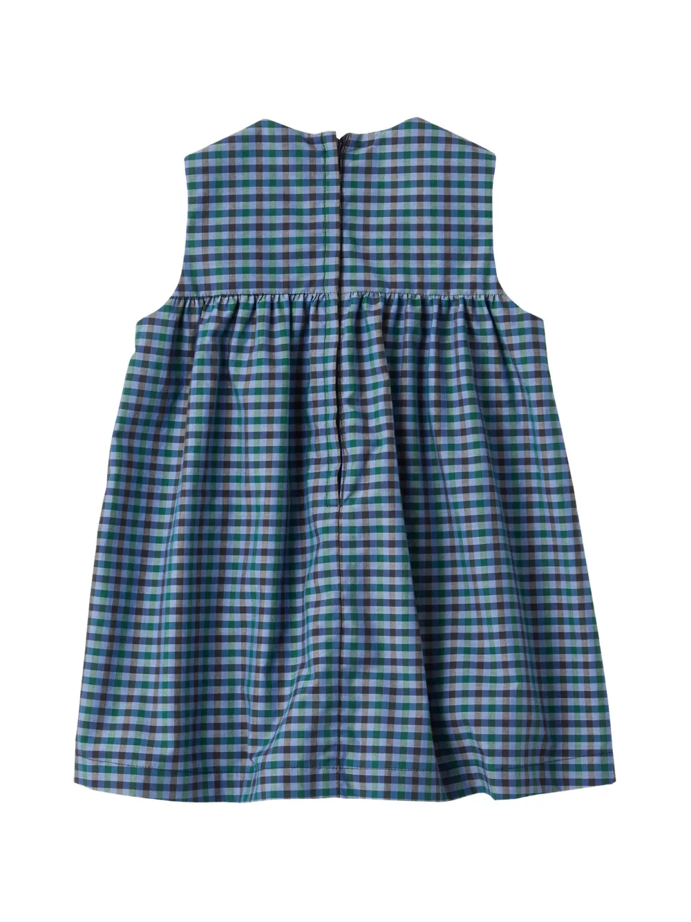 familiar Gingham jurk met gesmockt lijfje Blauw