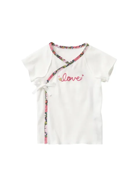 familiar floral-trim embroidered T-shirt