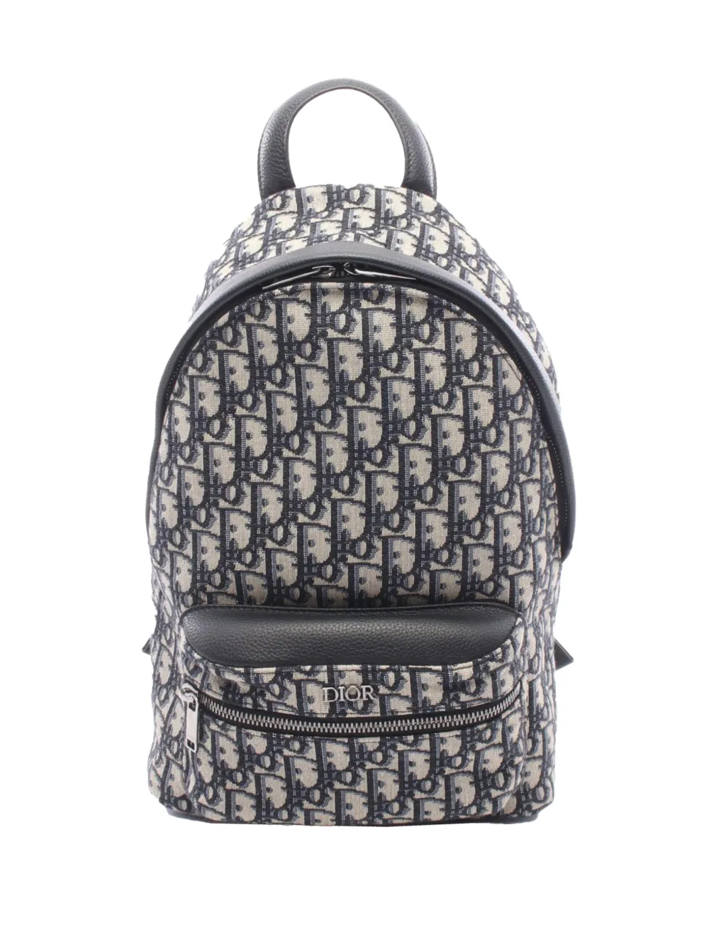 Pre-owned Dior 2019-2026 Oblique Canvas Rider Backpack In Blue