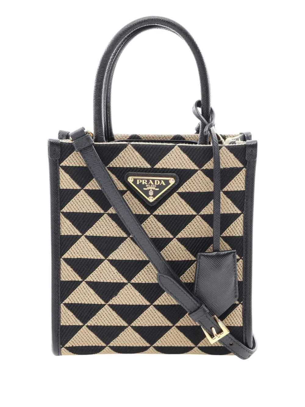 Prada Pre-Owned Borsa a tracolla Triangolo con ricamo 2013-2026 - Marrone