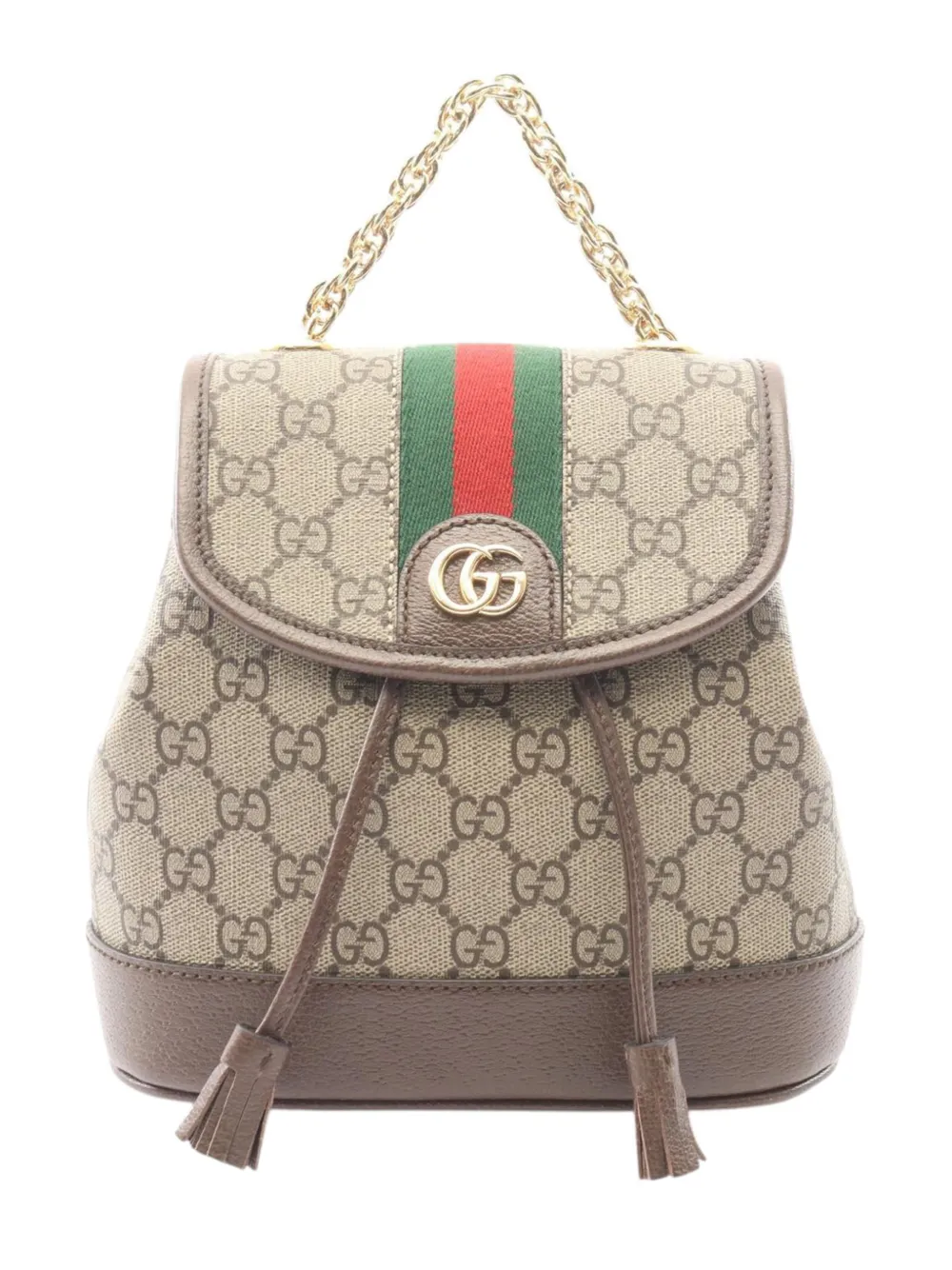 Pre-owned Gucci 2016-2026 Mini Gg Supreme Web Ophidia Backpack In Neutral