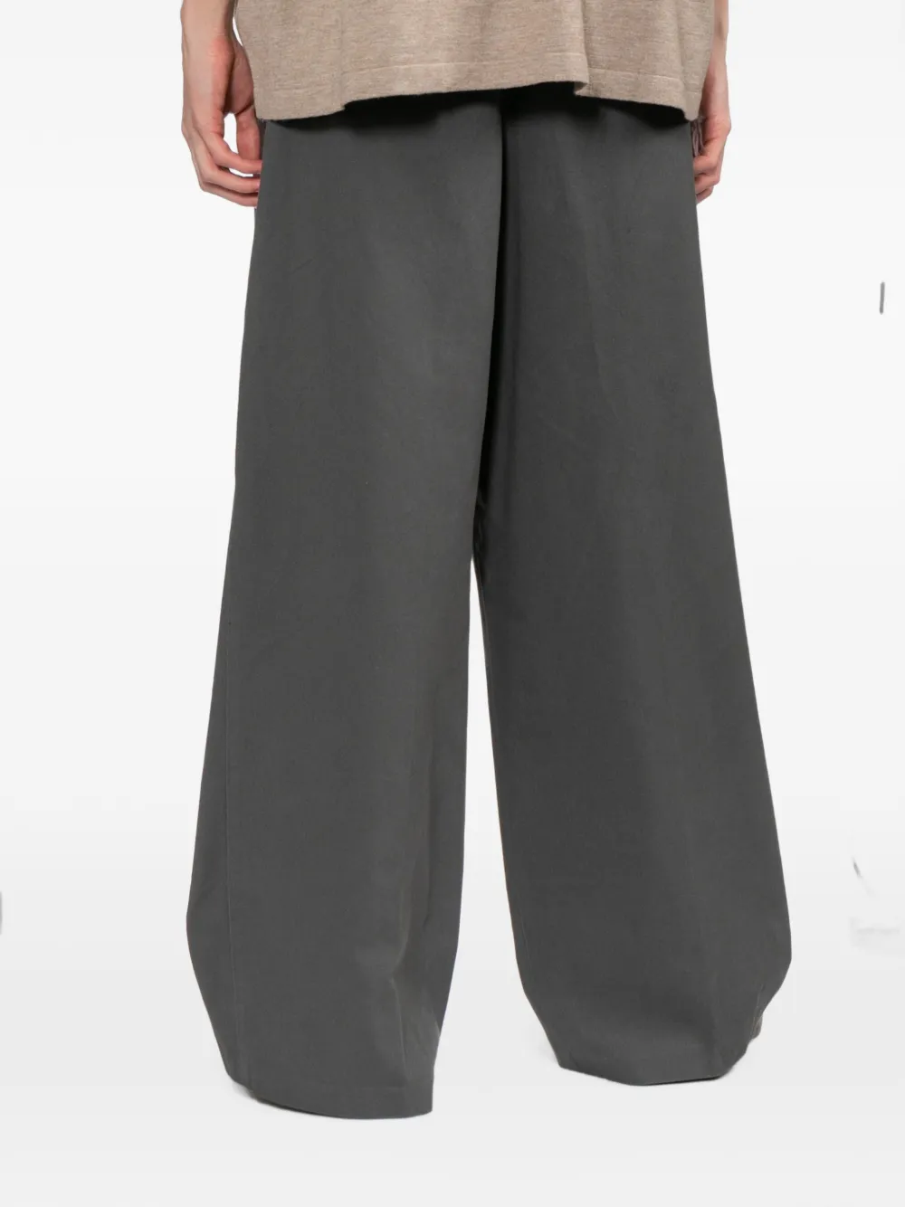 ESSENTIALS Broek met wijde pijpen en trekkoord Grijs