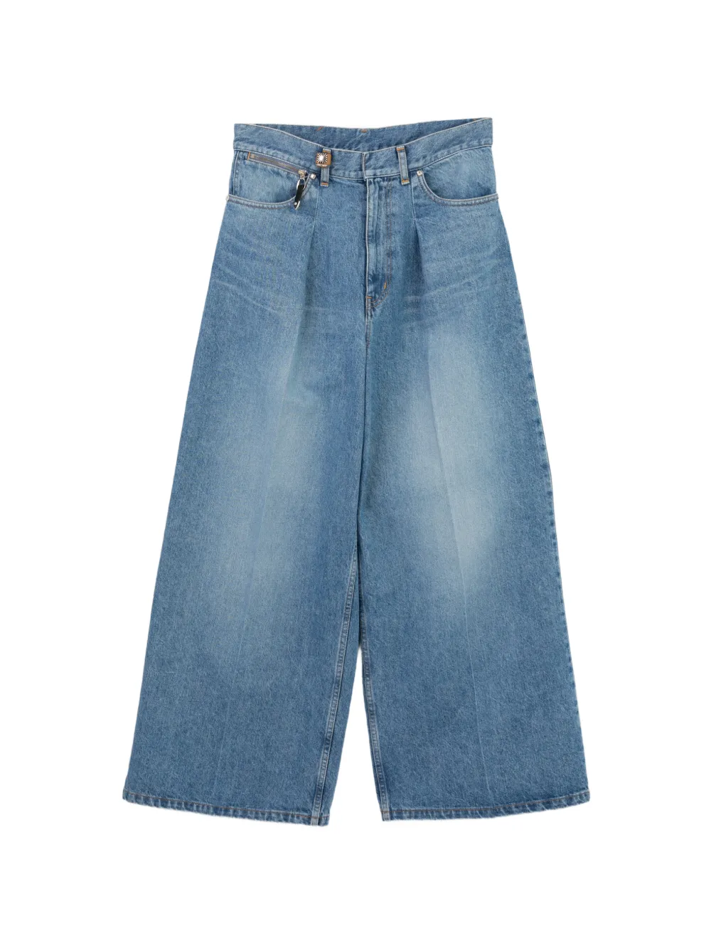 Toga Jeans a gamba ampia con pieghe - Blu