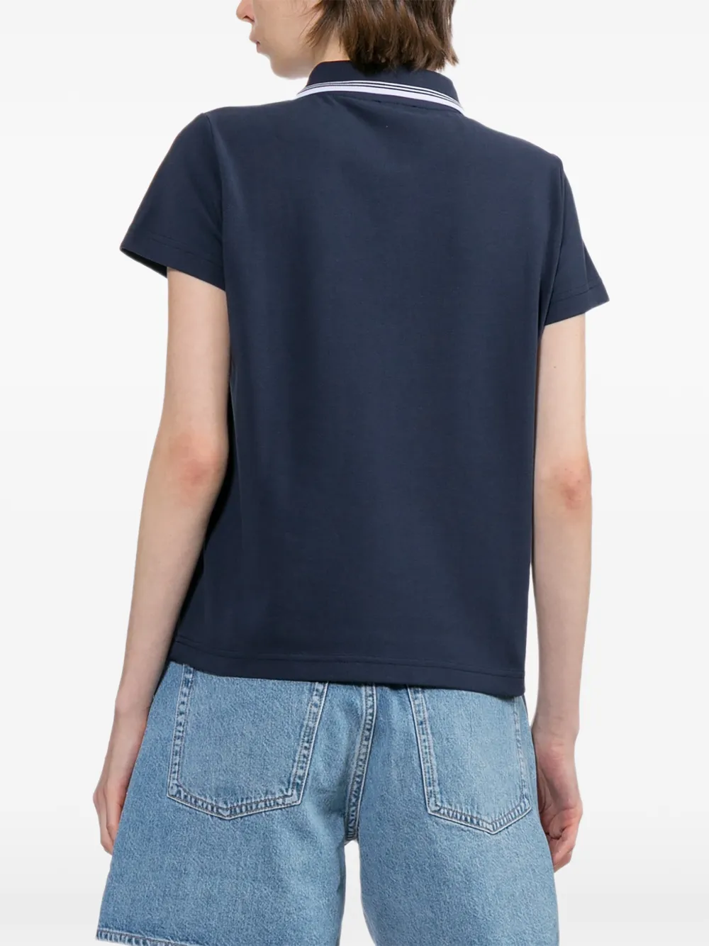 A.P.C. Poloshirt met geborduurd logo Blauw
