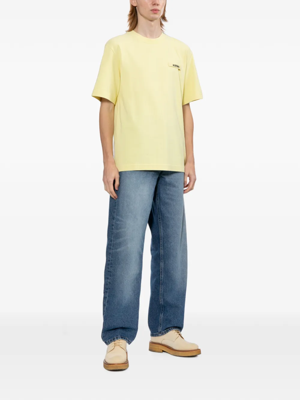 Jacquemus T-shirt met logopatch Geel