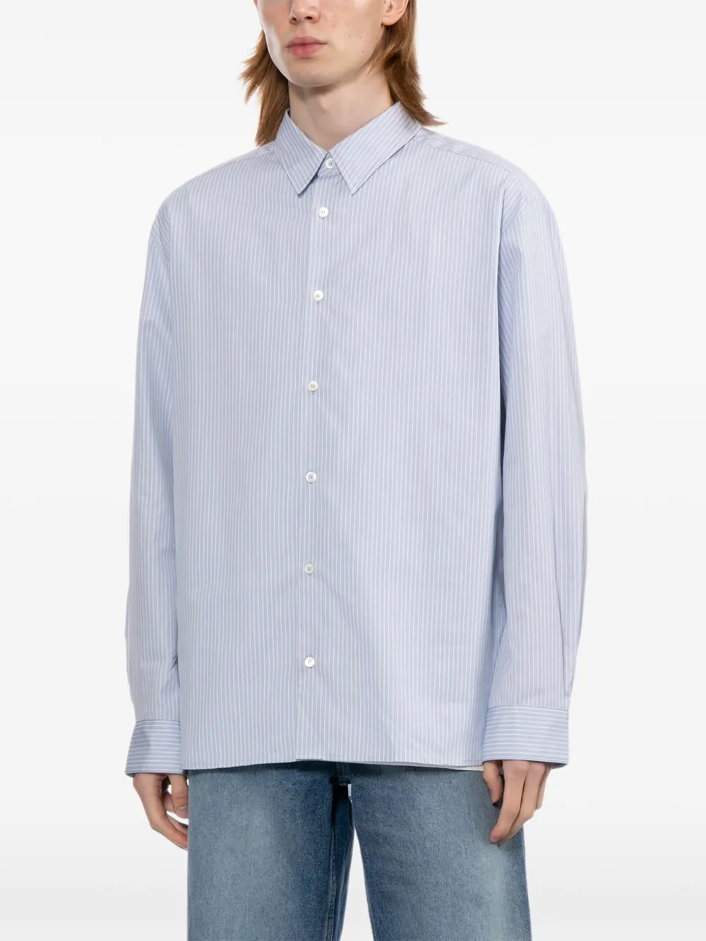 A.P.C. Gestreept overhemd Blauw