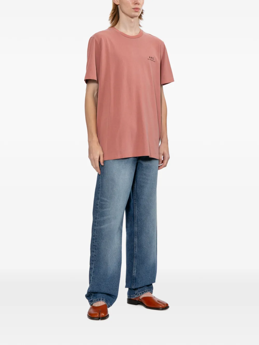 A.P.C. T-shirt met logoprint Roze