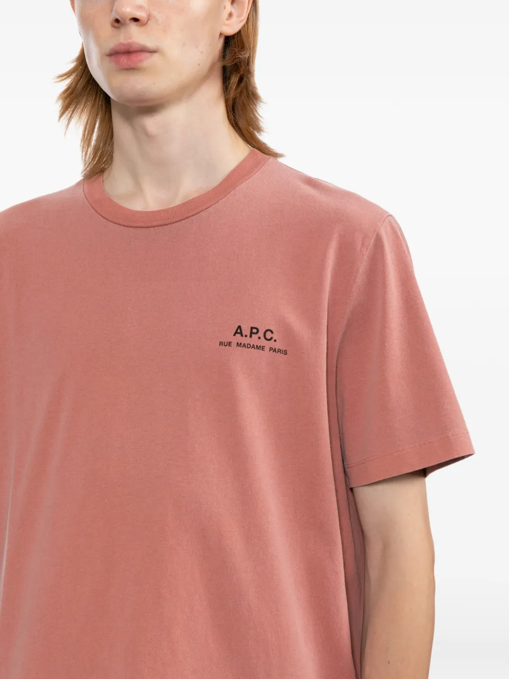 A.P.C. T-shirt met logoprint Roze