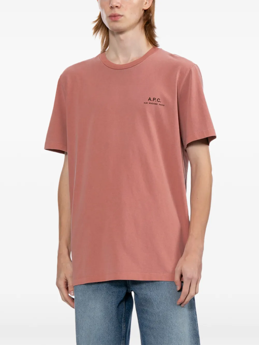 A.P.C. T-shirt met logoprint Roze