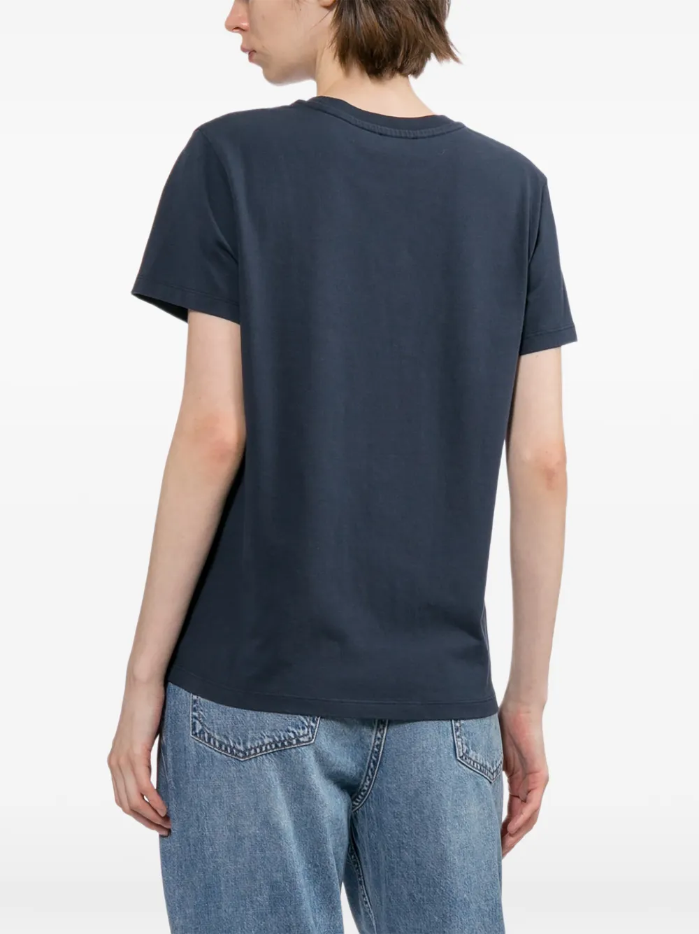 A.P.C. T-shirt met geborduurd logo Blauw