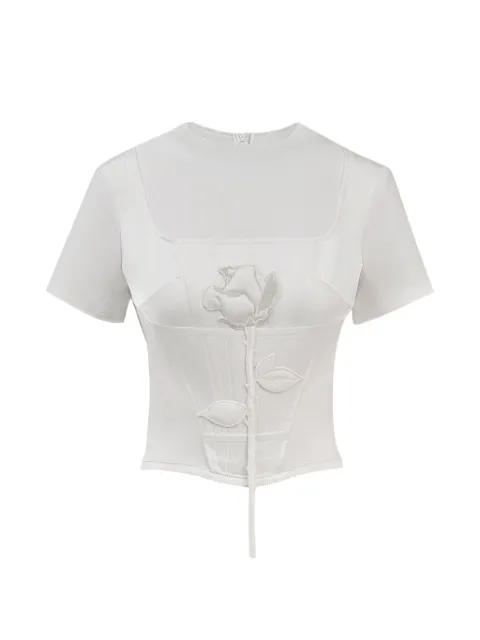 Seen Users Blooming Belle rose-embroidered T-shirt