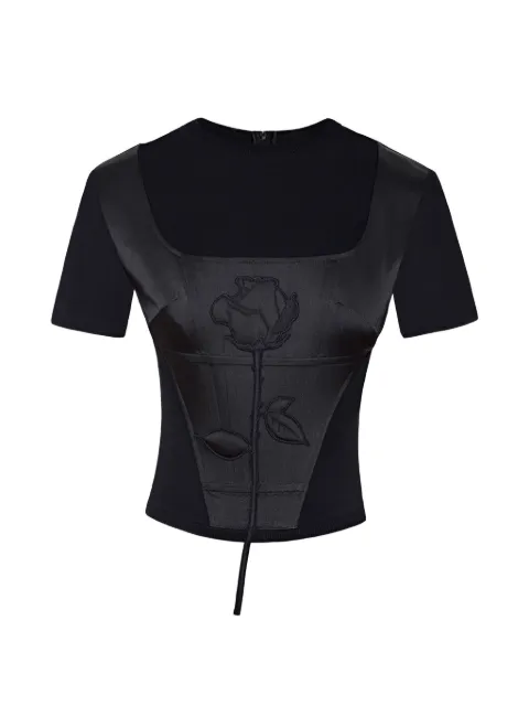 Seen Users Blooming Belle rose-embroidered T-shirt