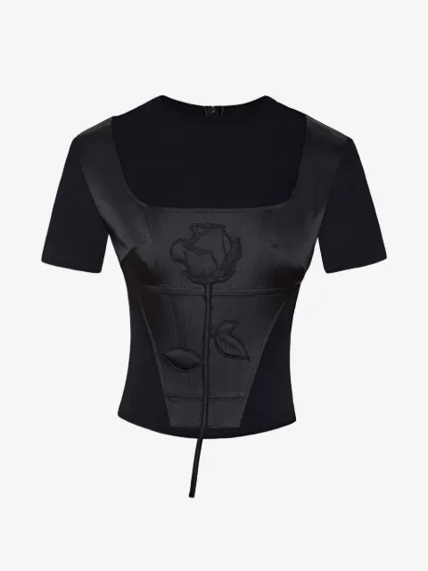 Seen Users Blooming Belle T-shirt med rosebroderi