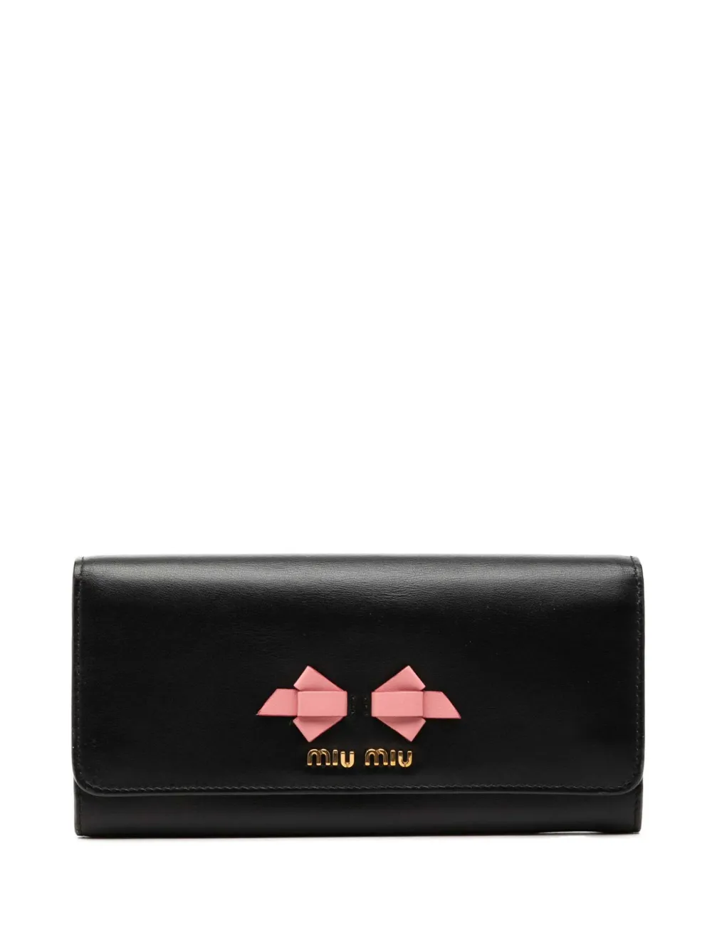 Miu Miu Pre-Owned 2010-2026 weiches Portemonnaie mit Schleife - Schwarz