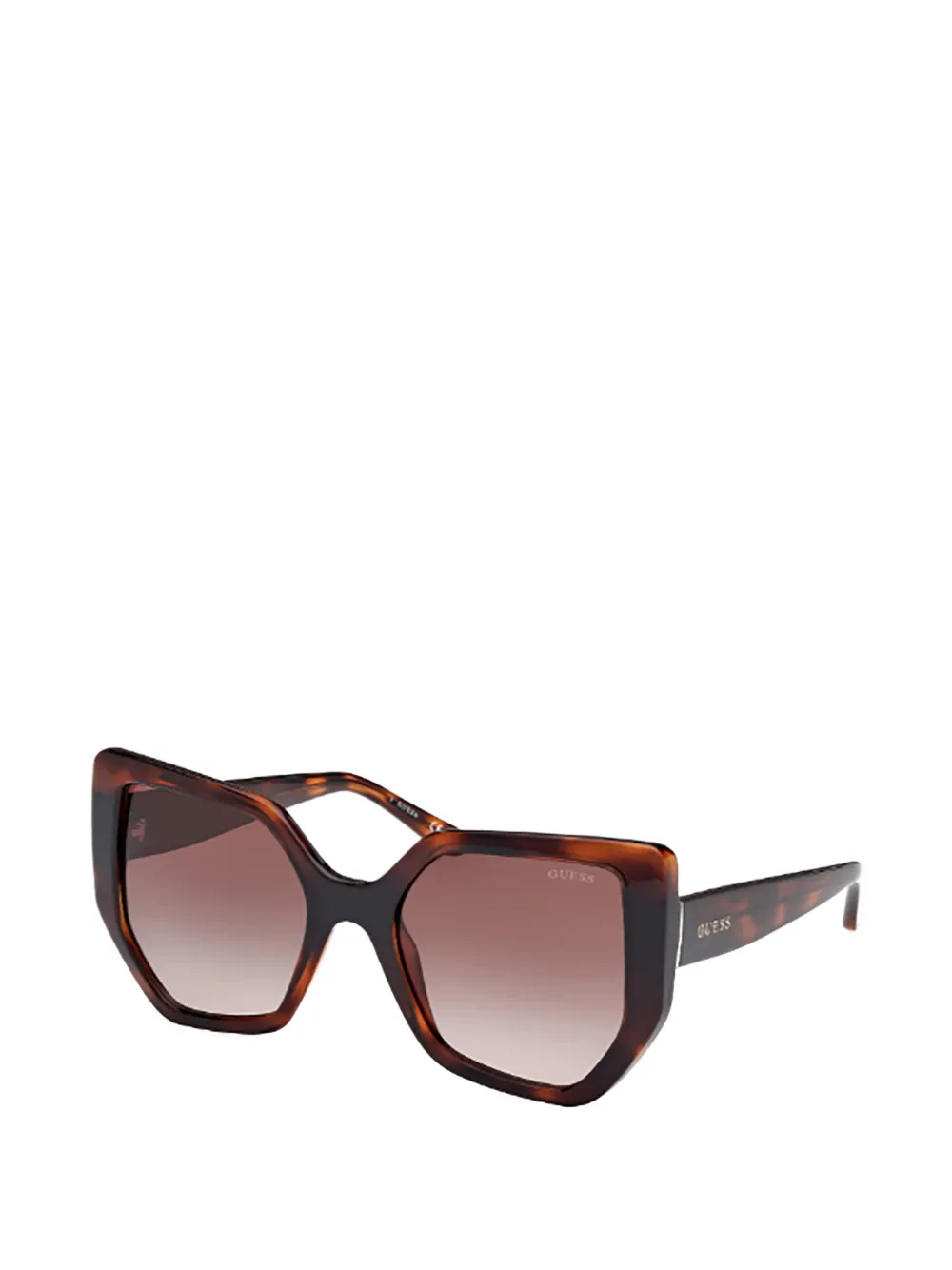 GUESS EYEWEAR Zonnebril met geometrisch montuur met schildpadschild design Bruin