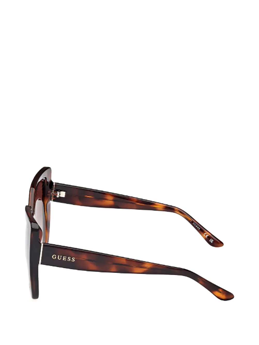 GUESS EYEWEAR Zonnebril met geometrisch montuur met schildpadschild design Bruin