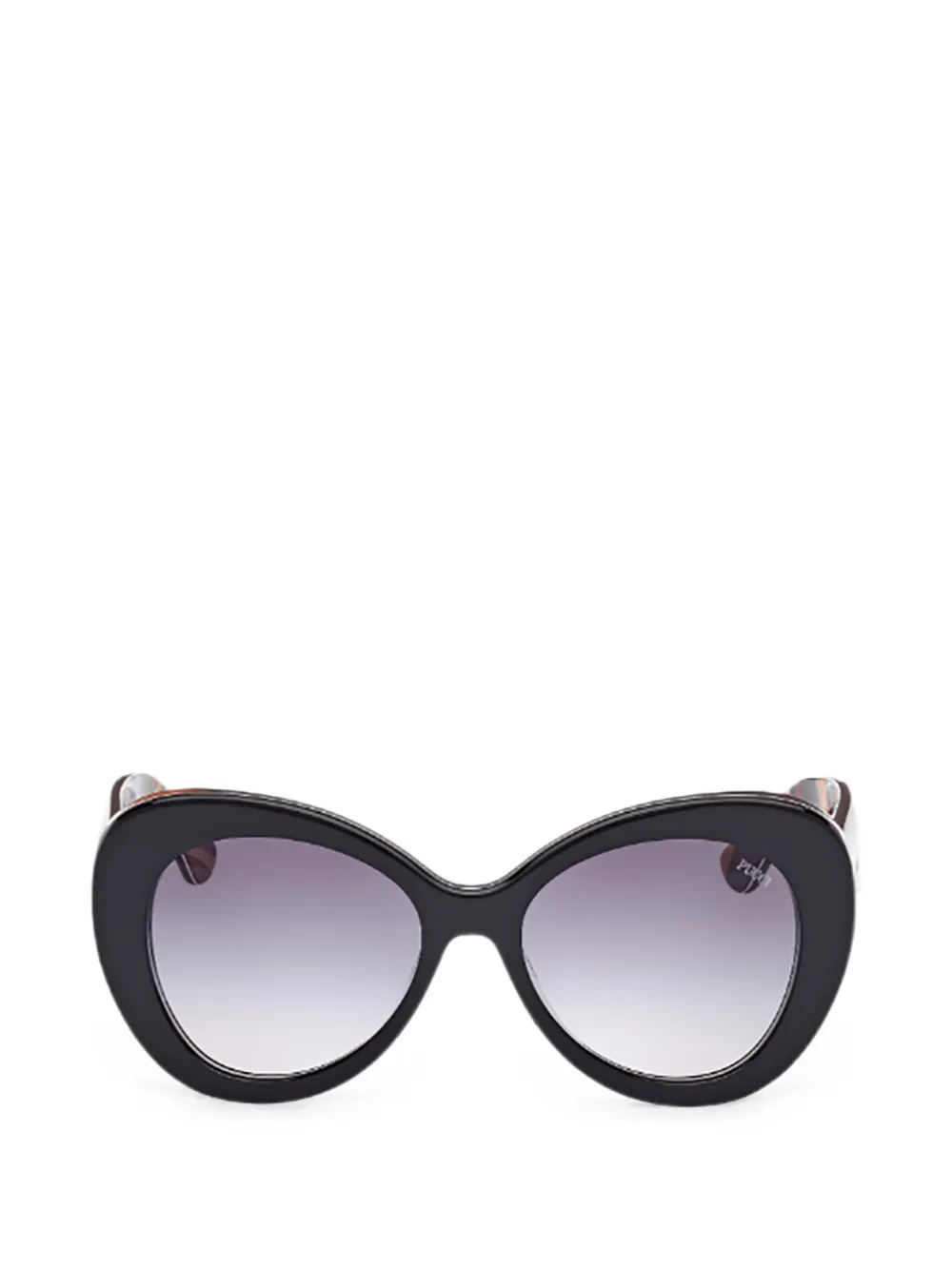 Pucci Geometric-frame Logo-print Sunglasses In Black